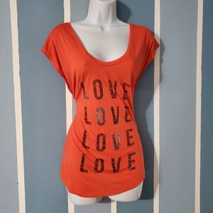 Express Orange Graphic Love Tee